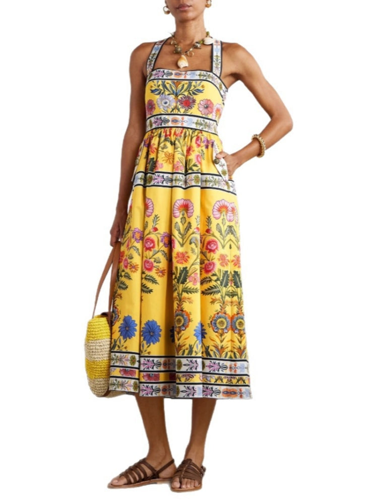 Strapless Collarless Midi Dress