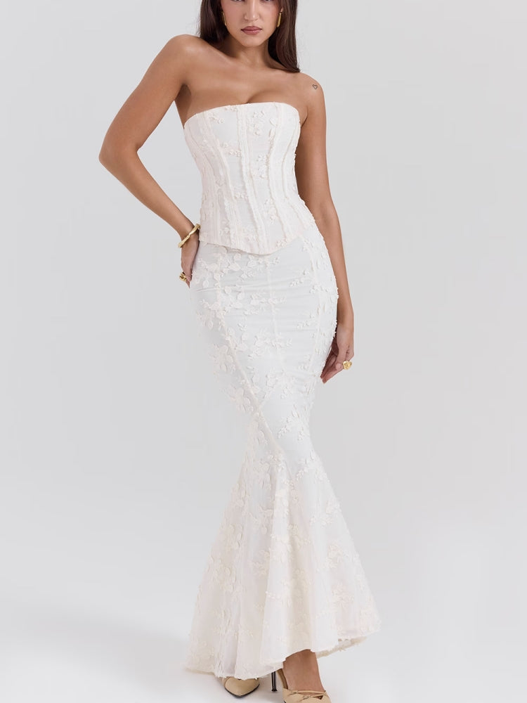 Embroidered Backless Maxi Dress