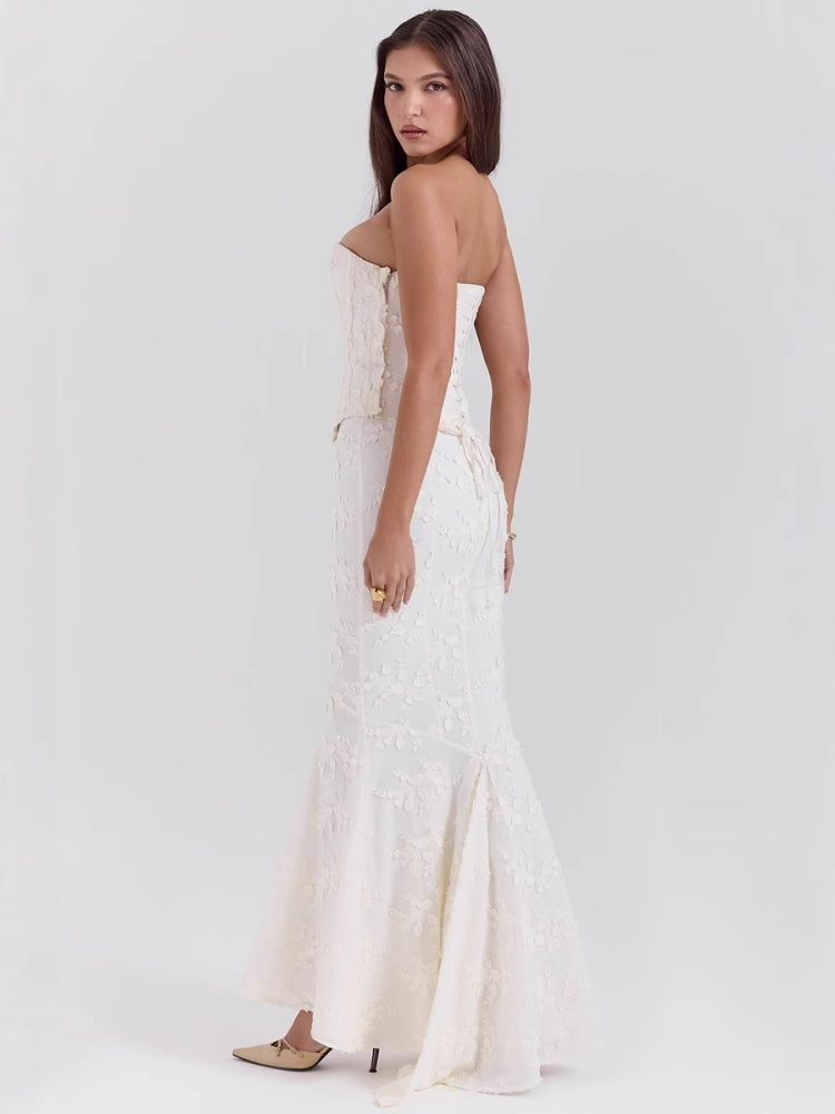 Embroidered Backless Maxi Dress