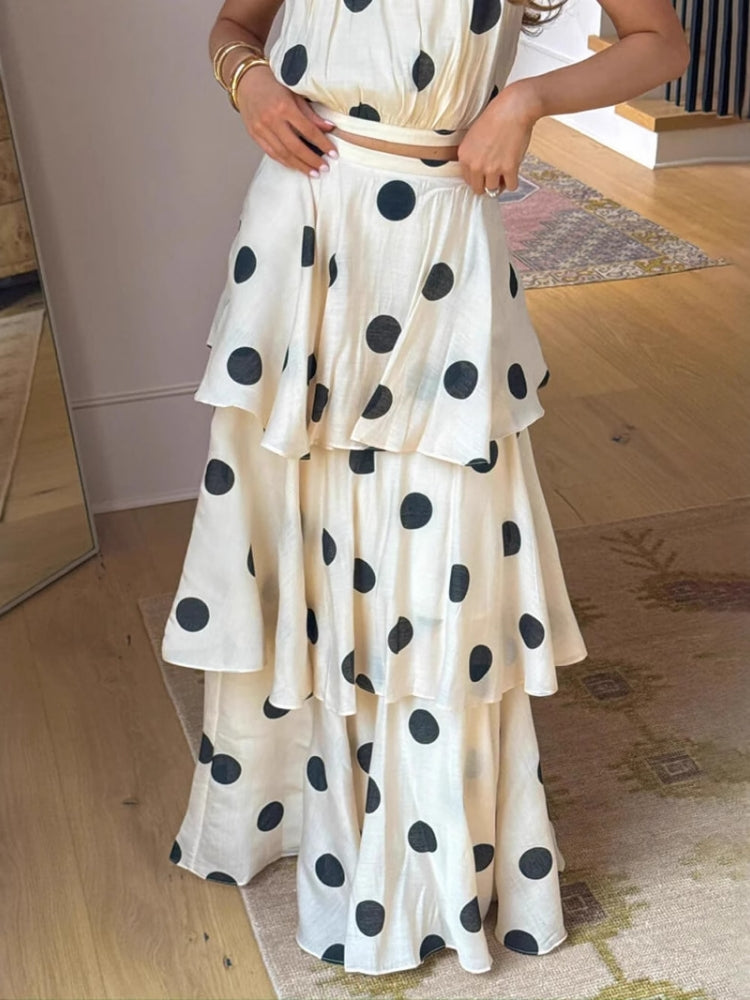 Polka Dot Cake Skirt Set