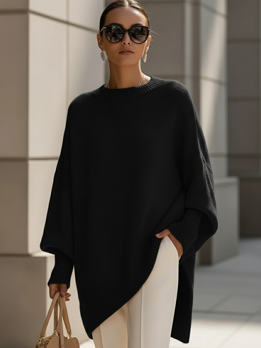 Oversized Batwing Poncho Jumper