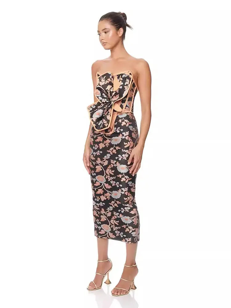 Strapless Tie-Back Dress