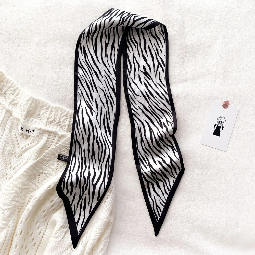 Zebra Print Silk-Feel Scarf