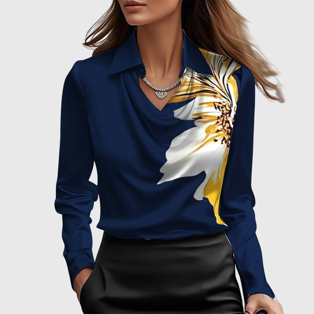 Cowl Neck Satin Blouse