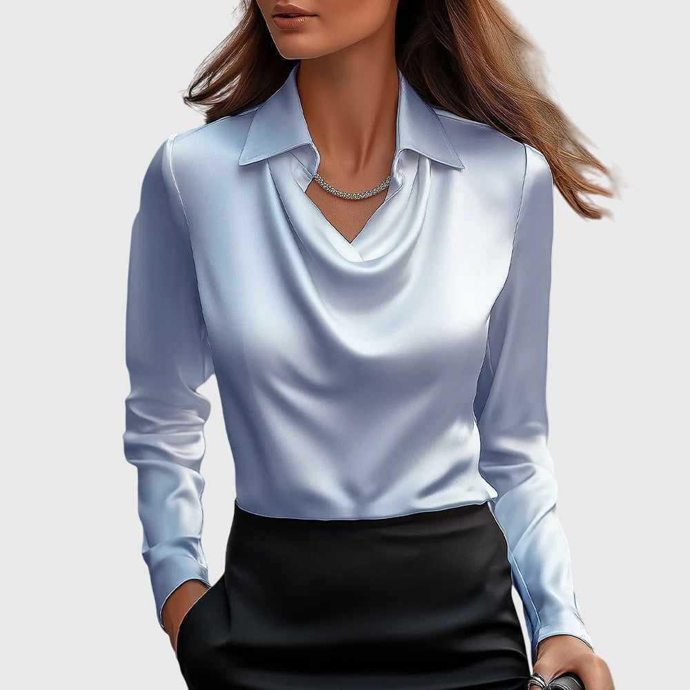 Cowl Neck Satin Blouse
