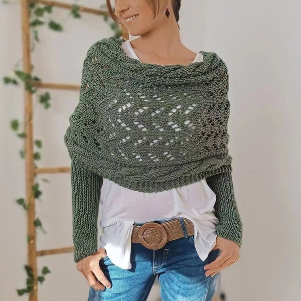 Zenina | Double sleeves shawl scarf