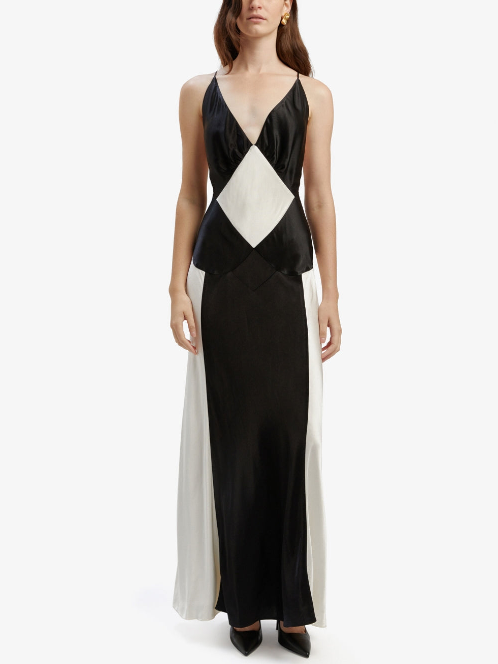 Contrast Panel Maxi Dress
