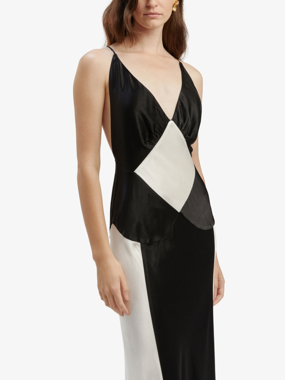 Contrast Panel Maxi Dress