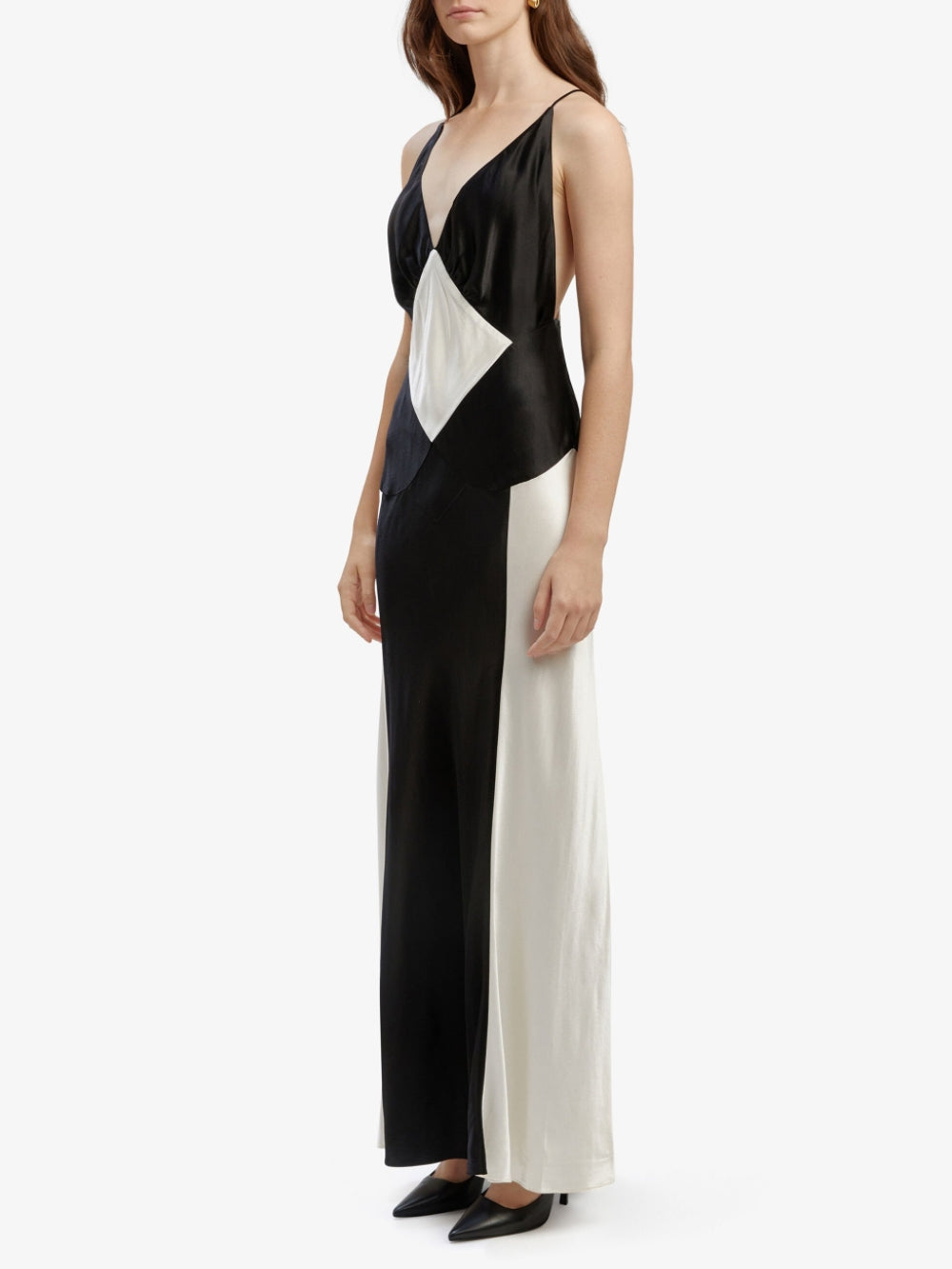 Contrast Panel Maxi Dress