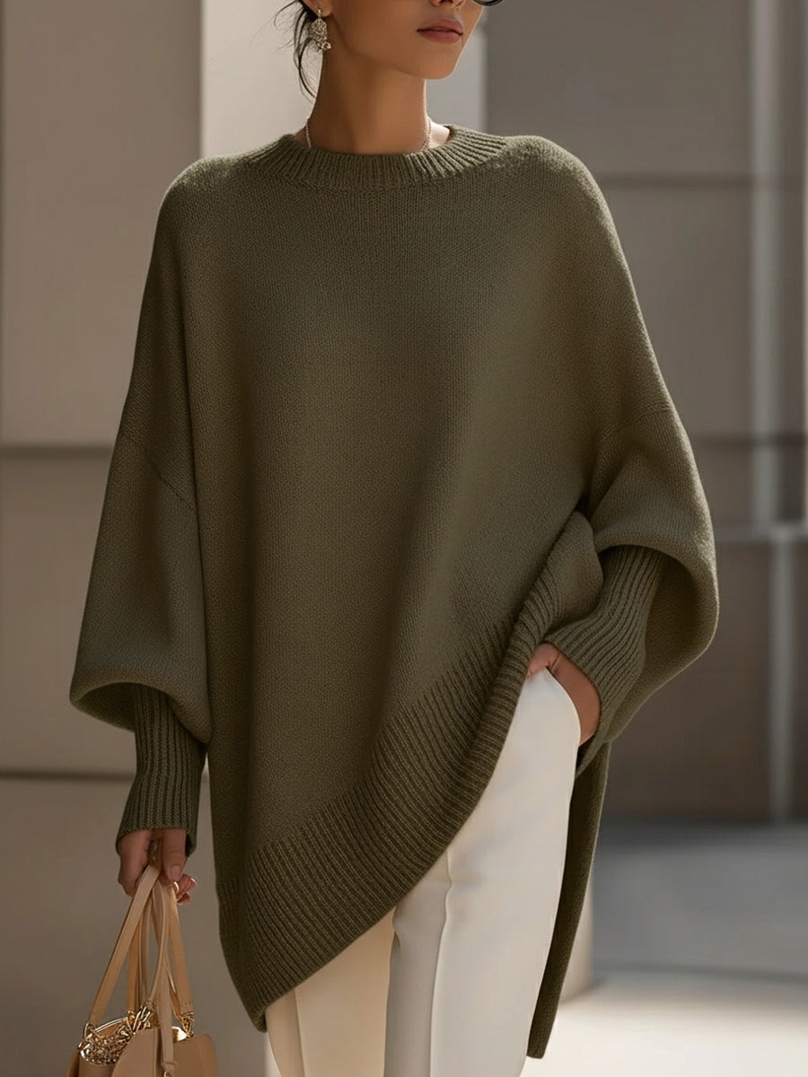 Oversized Batwing Poncho Jumper