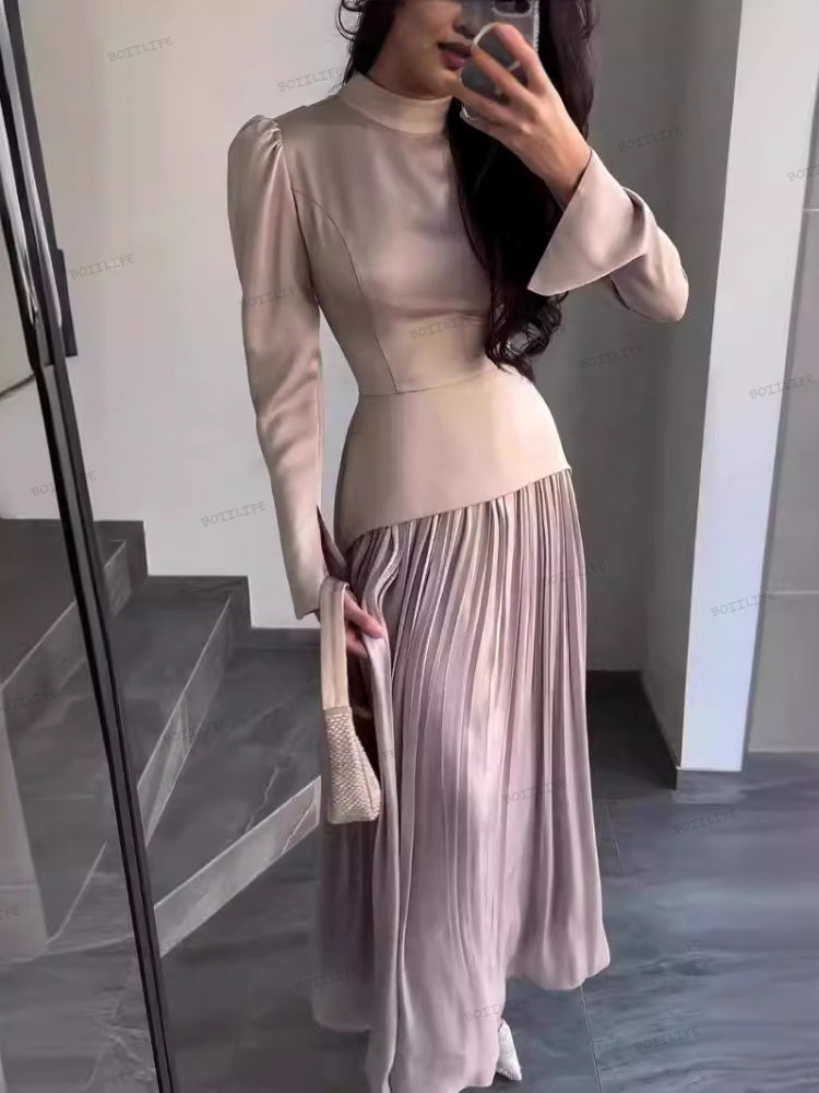 Colour Block Lace-Up Maxi Dress