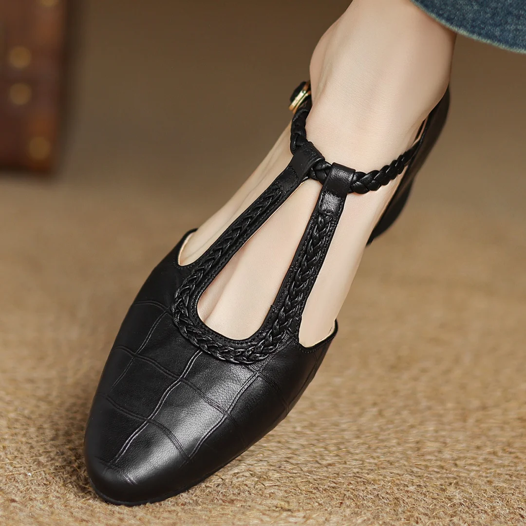 Leather Mary Jane Flats
