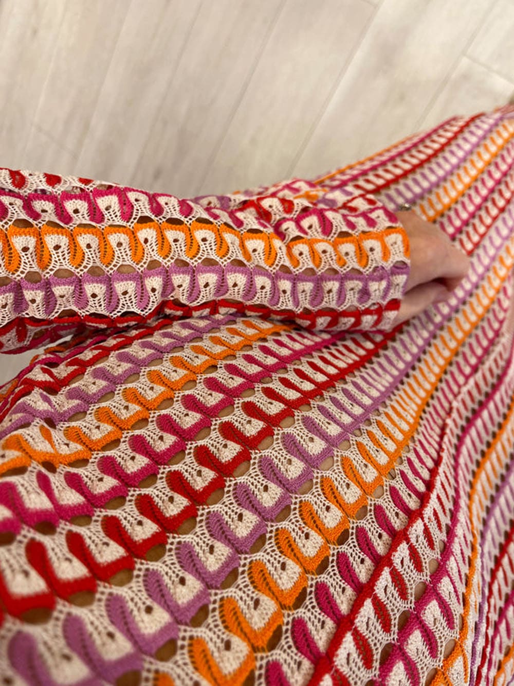 Red Crochet Maxi Dress