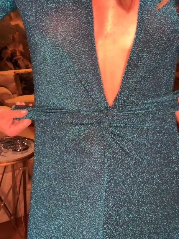 Lurex Deep V-Neck Maxi Dress