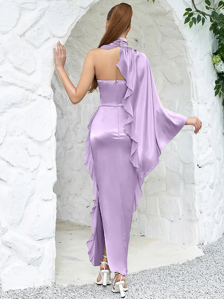 Ruffle Floral Bustier Maxi Dress