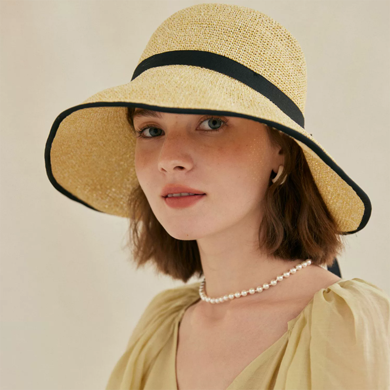 Woven Straw Bucket Sun Hat