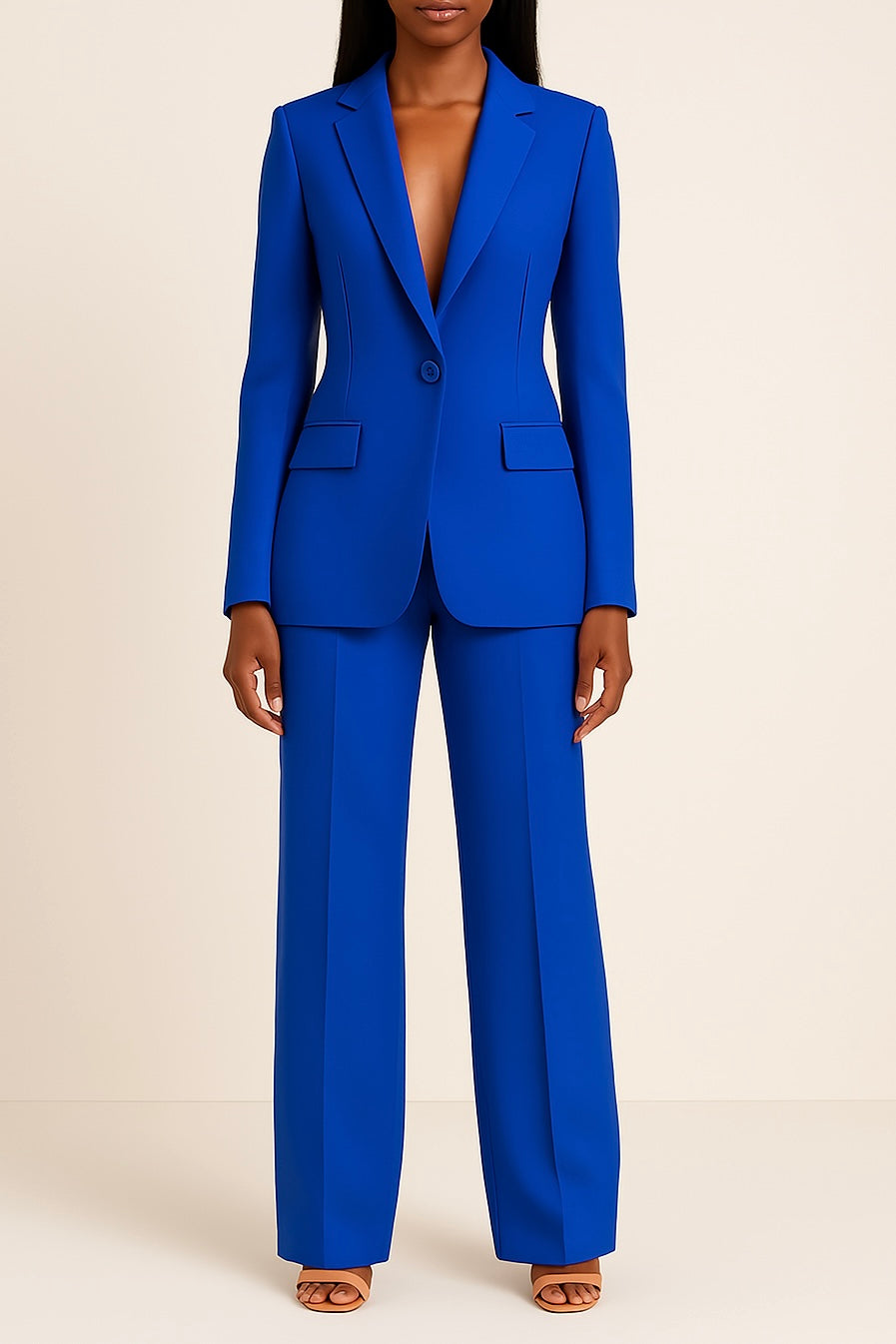 Tailored Blazer Wide-Leg Trouser Suit