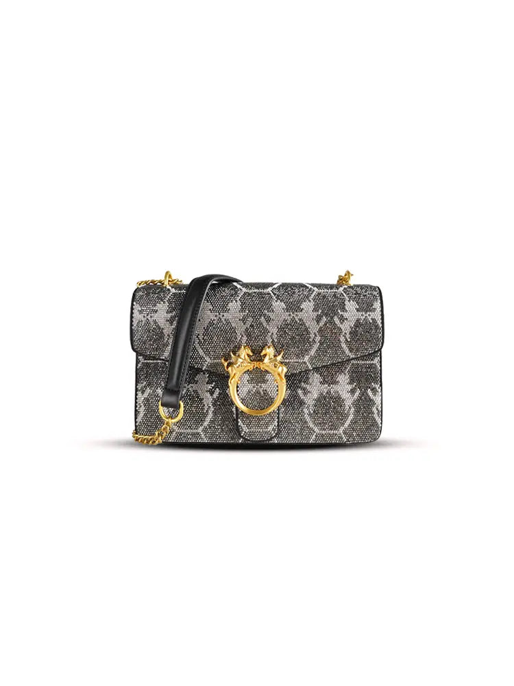Rhinestone Vintage Style Mini Box Bag