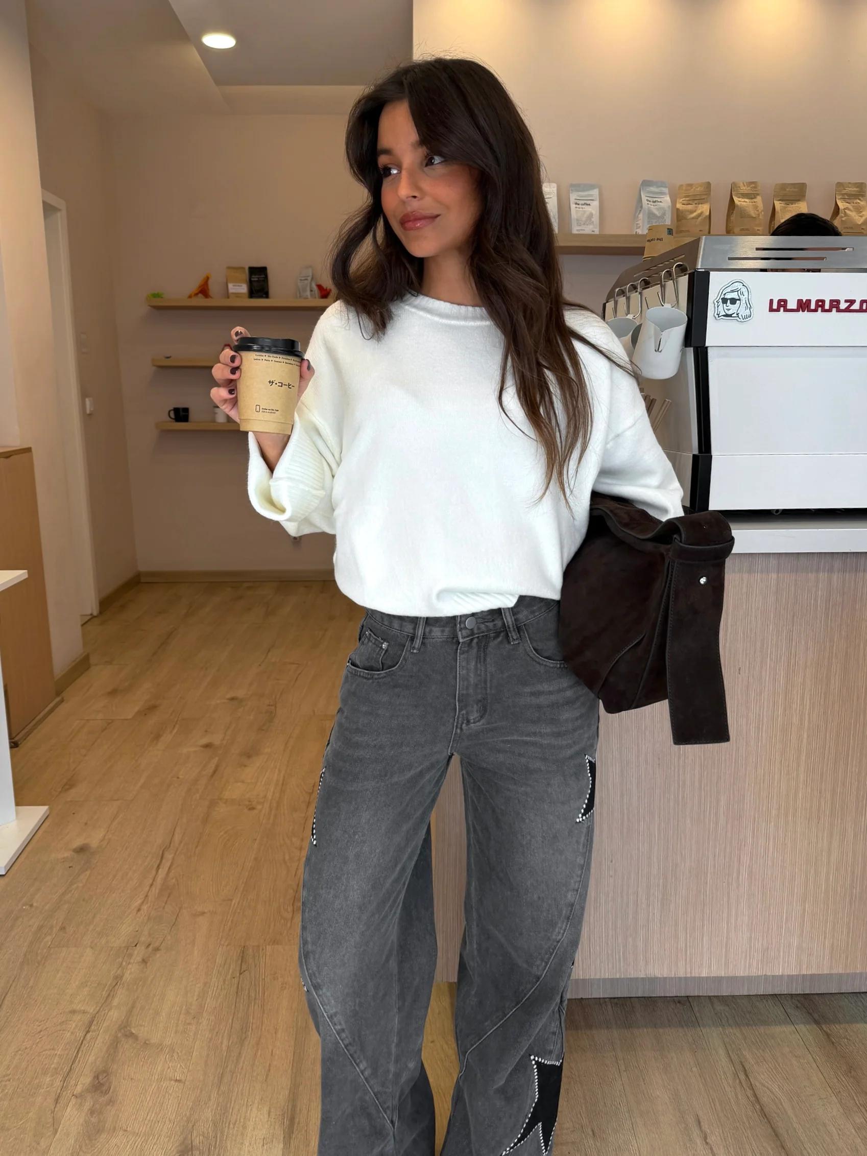 Star Patch Wide Leg Jeans