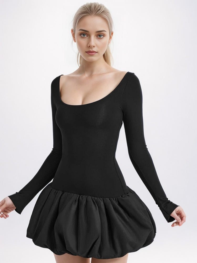 Colourblock U-Neck Mini Dress