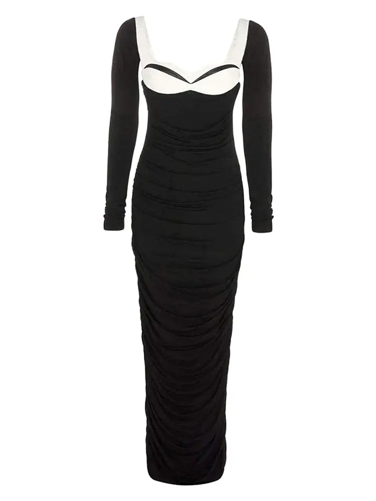 Strapless Long Sleeve Gown Dress