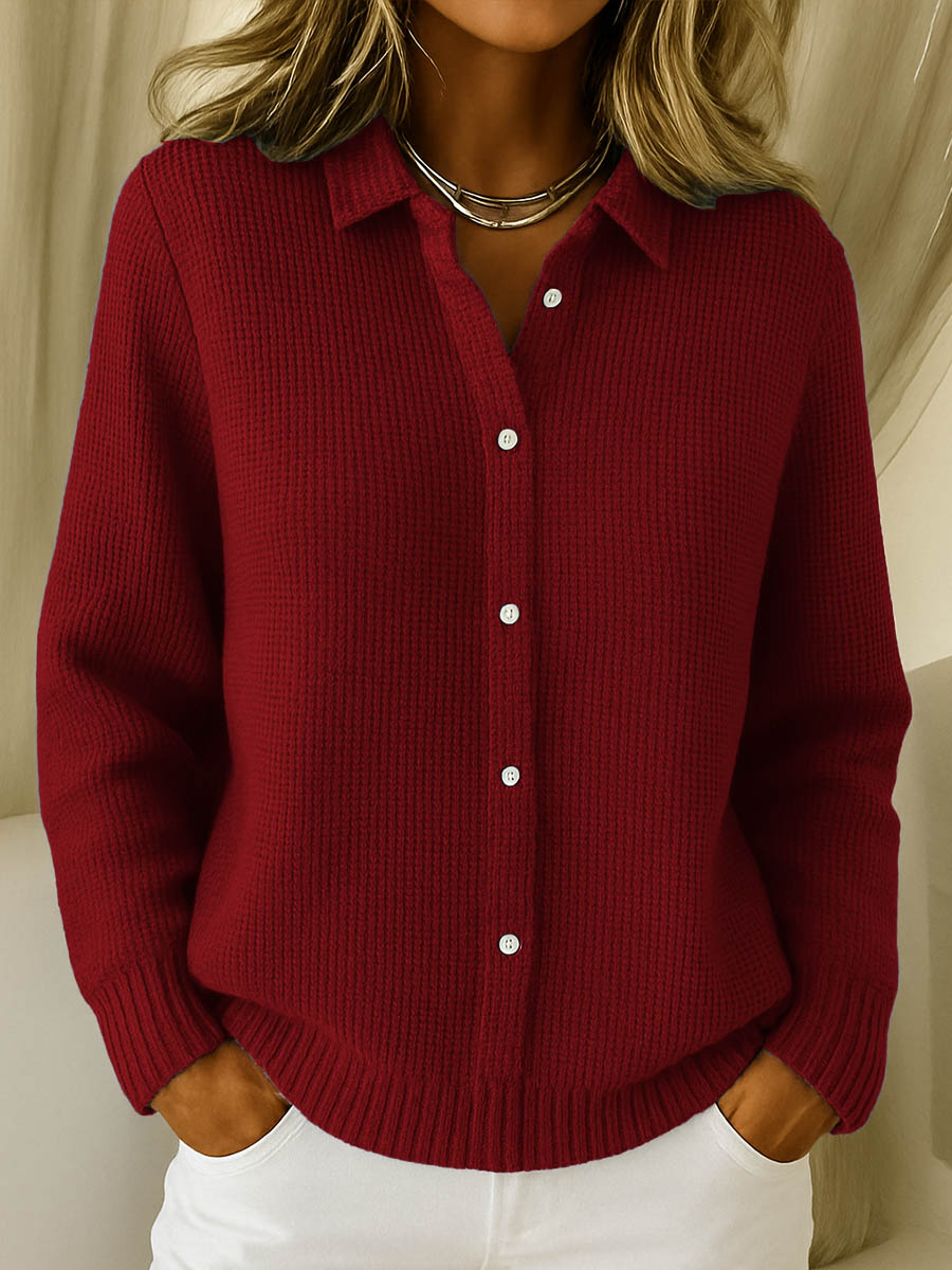 Ribbed Button-Down Cardigan