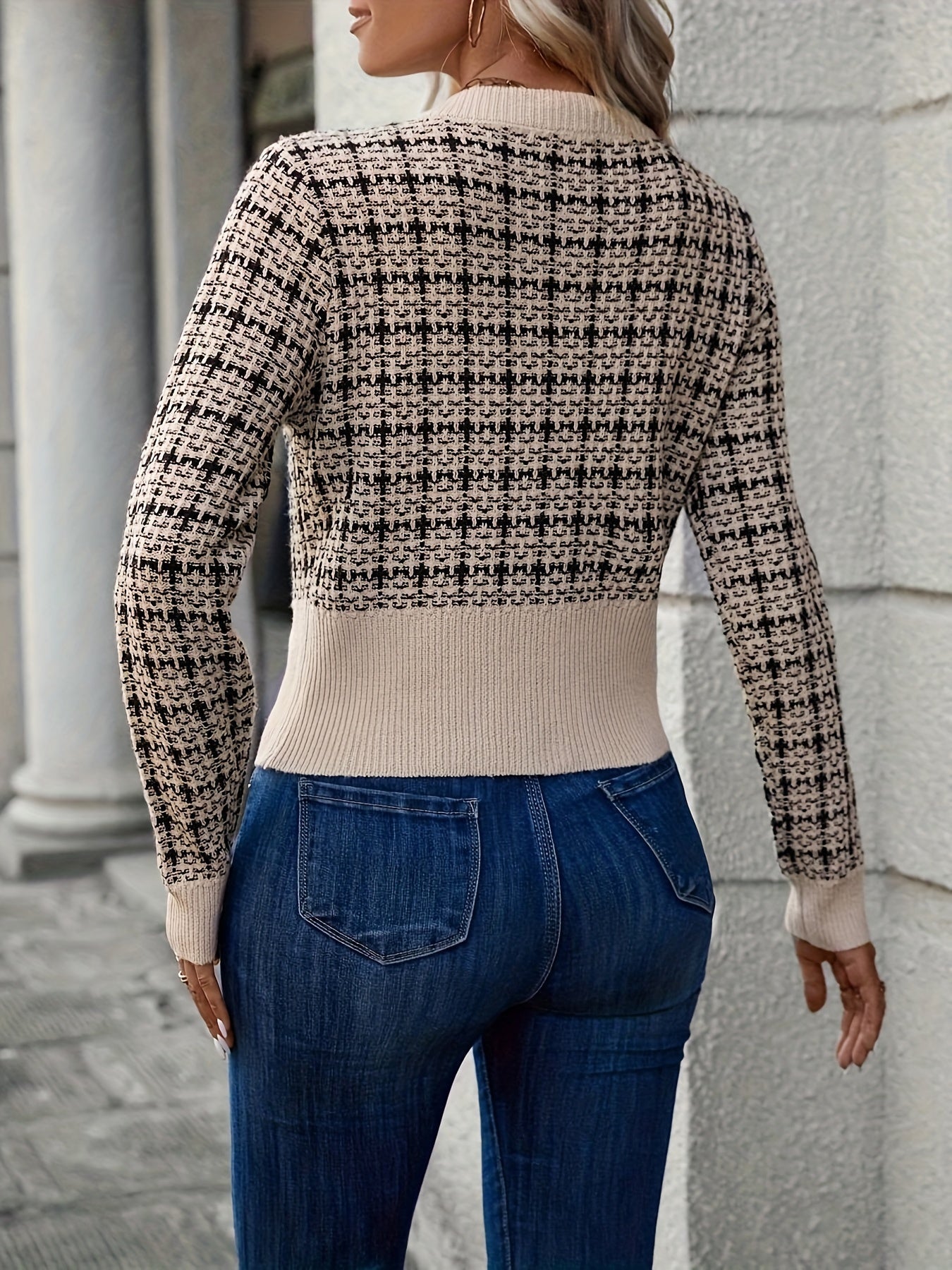 Cropped Tweed Knit Jacket