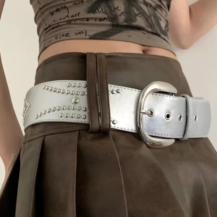 Studded Wide Waist Belt