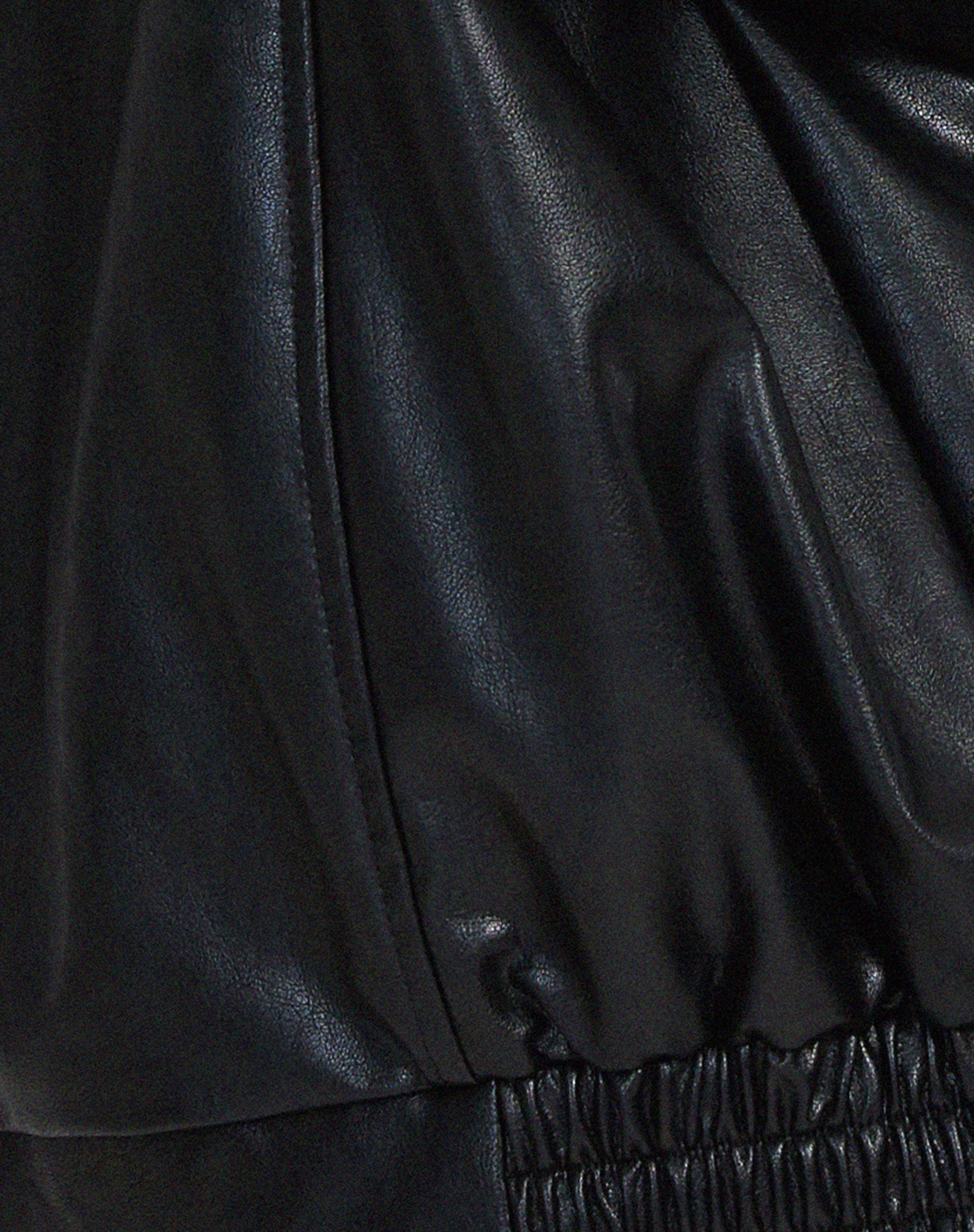 Oversized Faux Leather Bomber Jacket