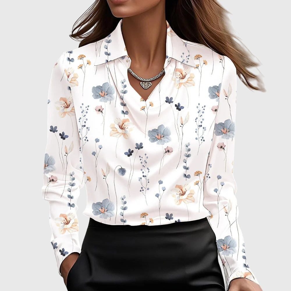 Cowl Neck Satin Blouse