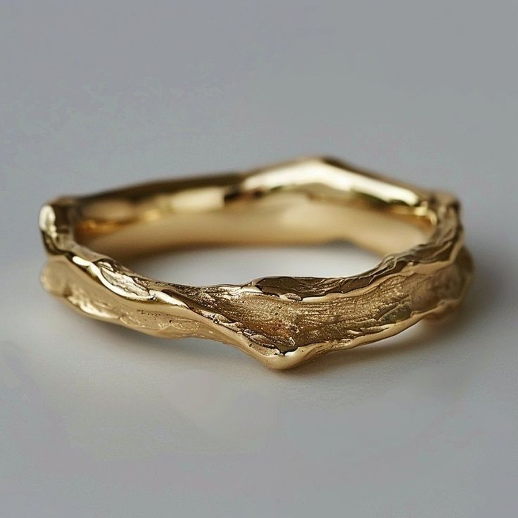 Sculptural Gold Stacking Ring