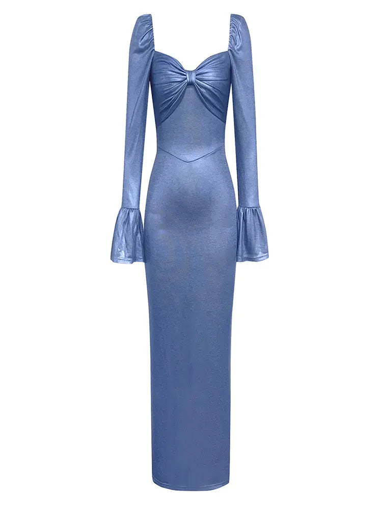 Strapless Satin Slit Dress