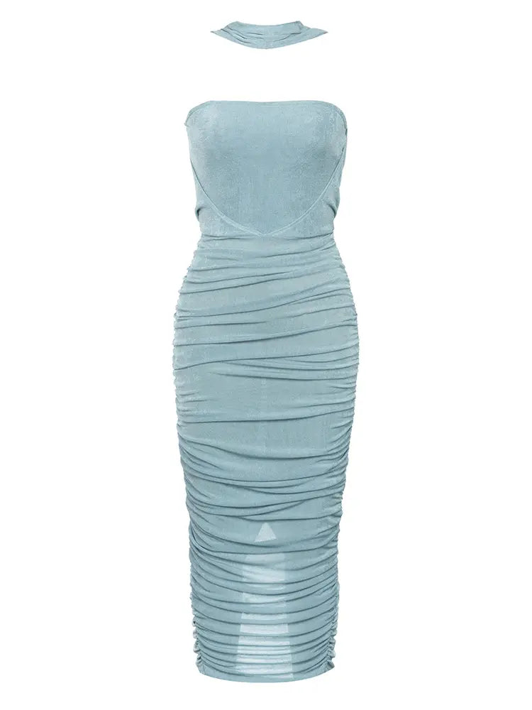 Sexy Cross Neckline Evening Dress