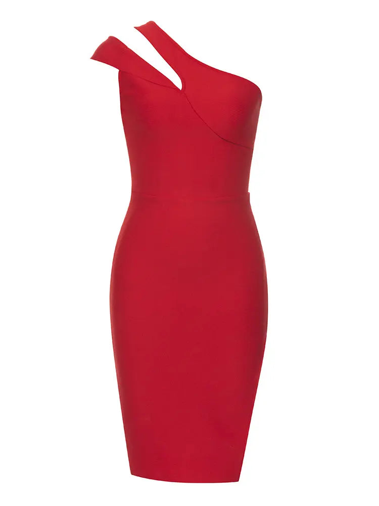 Backless One-Shoulder Bandage Dress