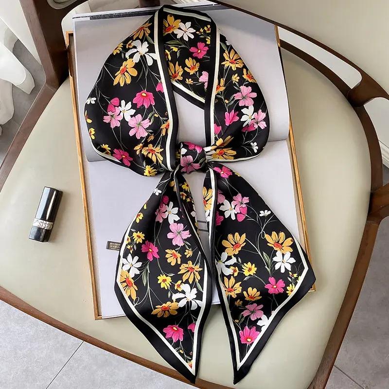 Wildflower Print Silk-Feel Scarf