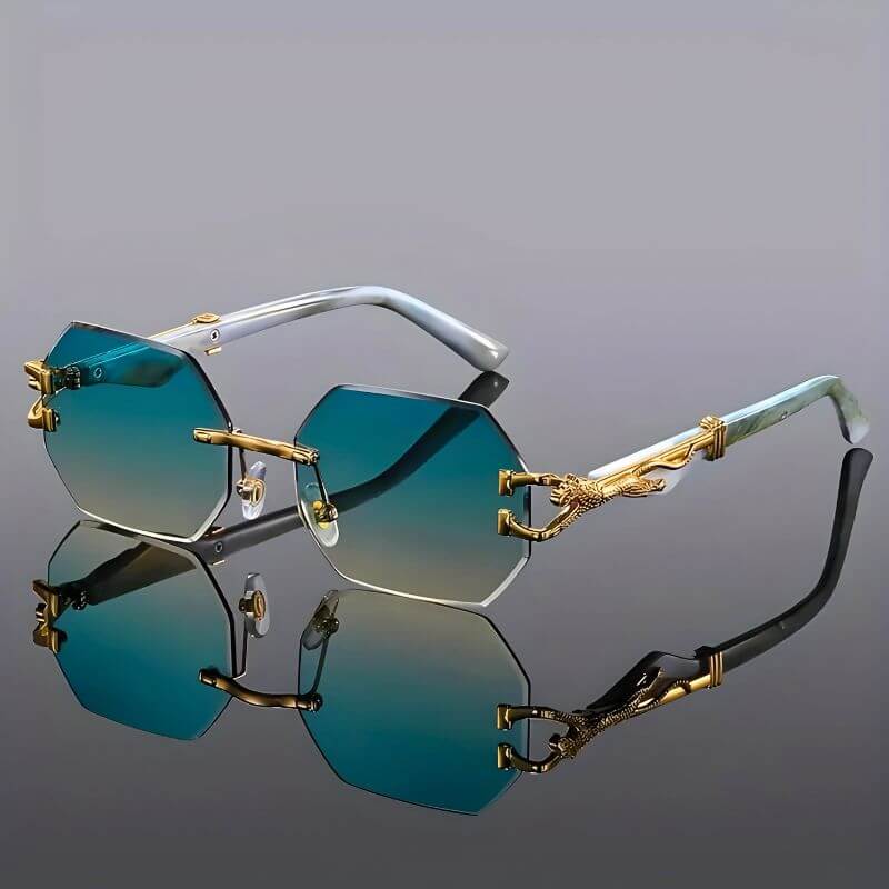 SolarHex | Hexagon sunglasses with gold accents - UV protection