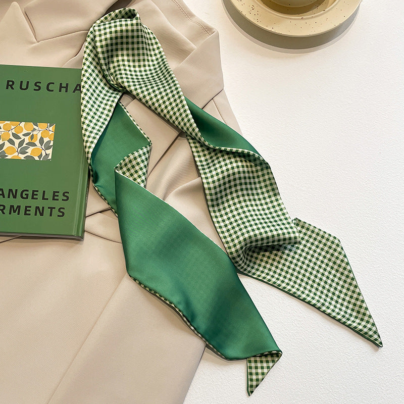 Sage Print Skinny Scarf