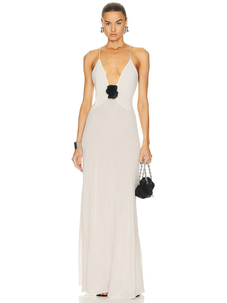 Floral Slit Evening Maxi Dress