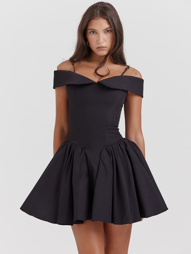 Off-Shoulder Strap Mini Dress