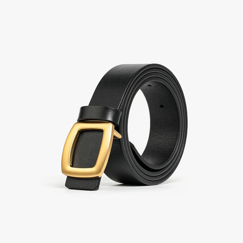 Square Buckle Leather Belt