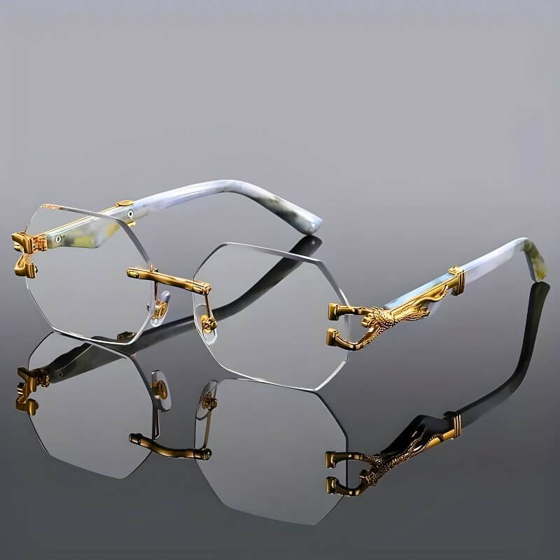 SolarHex | Hexagon sunglasses with gold accents - UV protection