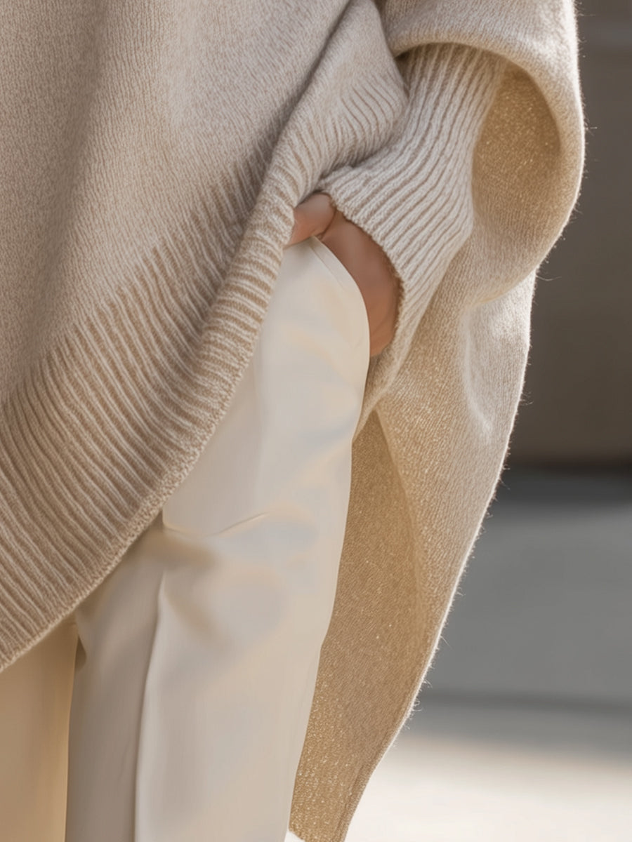 Oversized Batwing Poncho Jumper