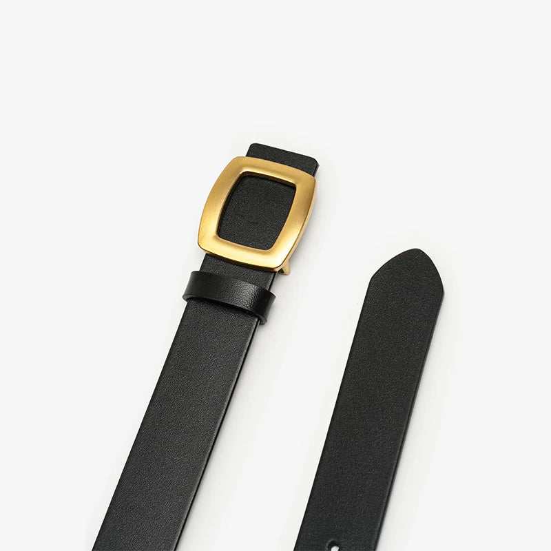 Square Buckle Leather Belt