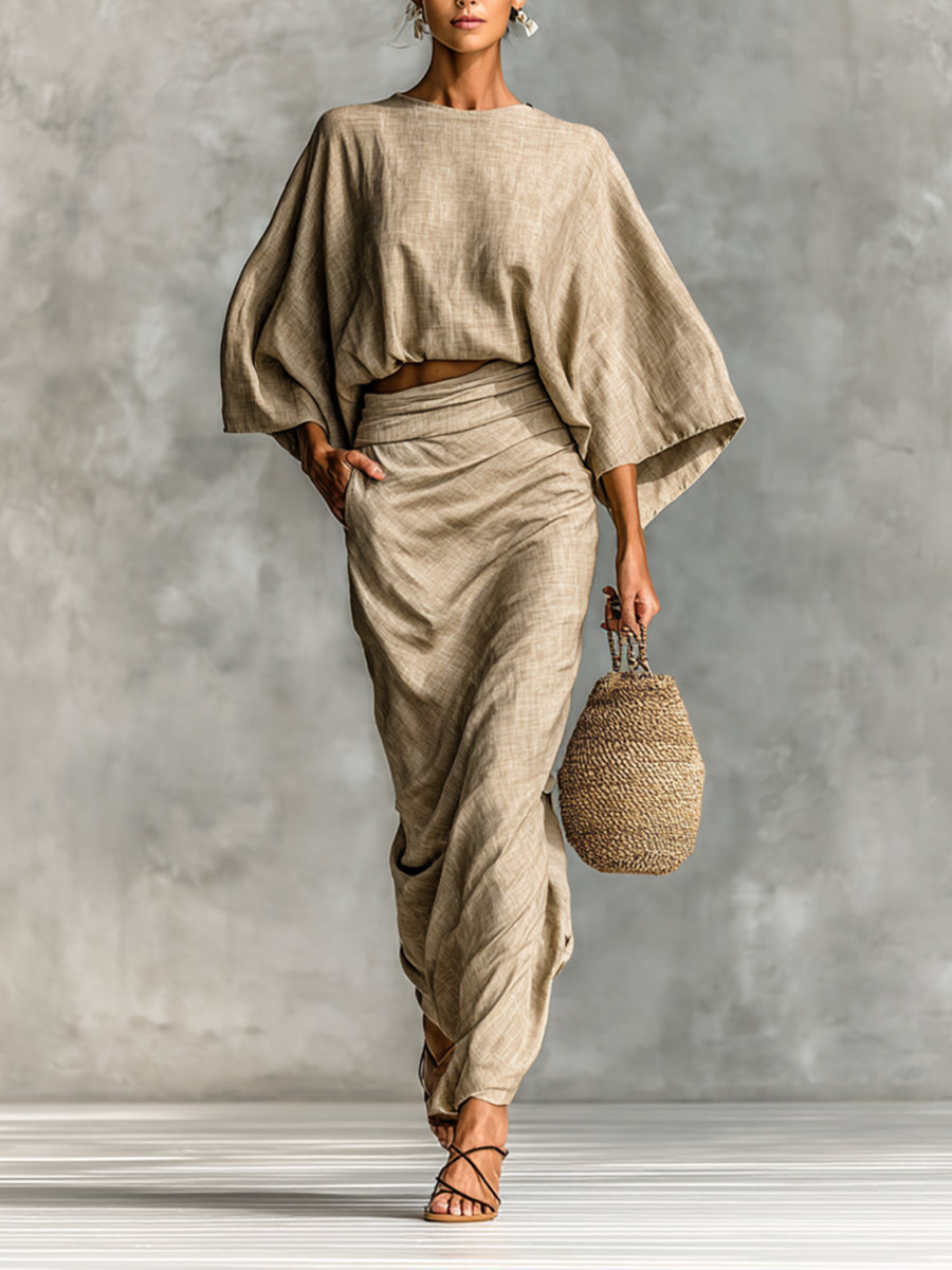 Batwing Top and Skirt Set