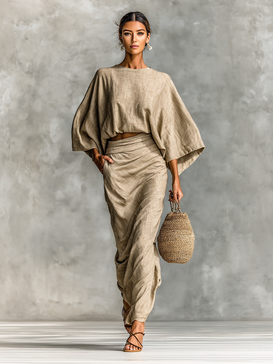 Batwing Top and Skirt Set