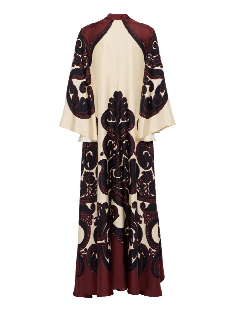 Bell-Cuff Kimono Wrap Dress