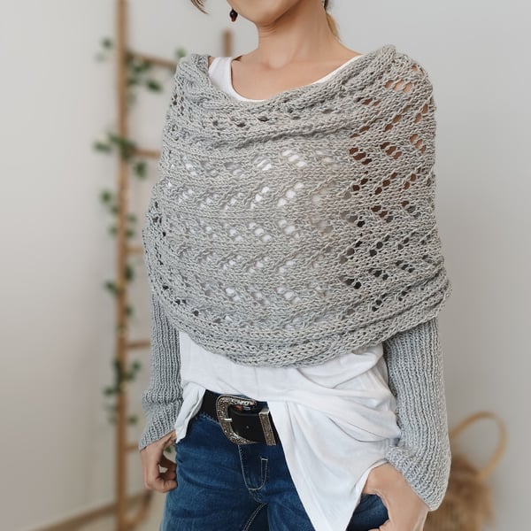 Zenina | Double sleeves shawl scarf