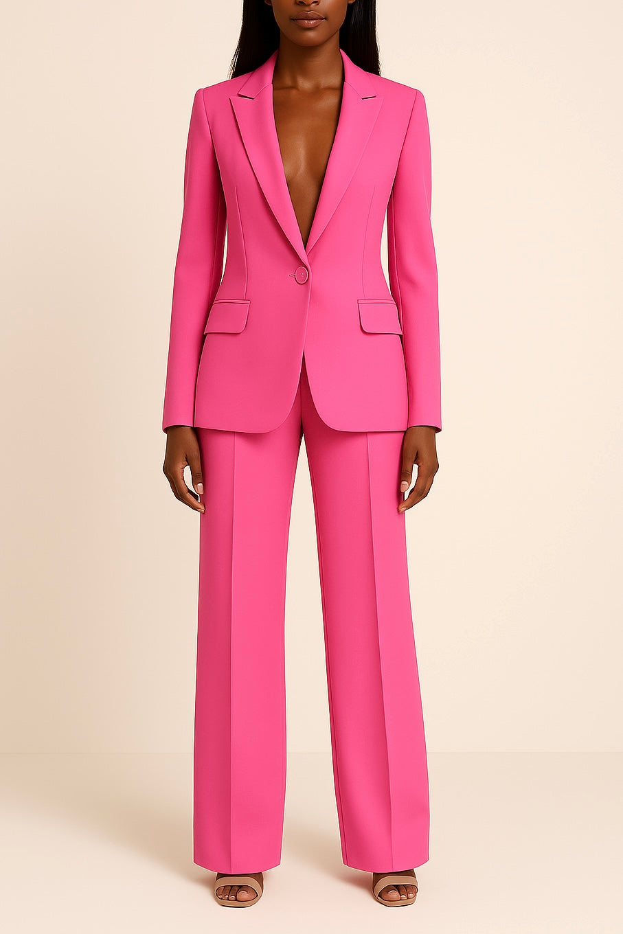 Tailored Blazer Wide-Leg Trouser Suit