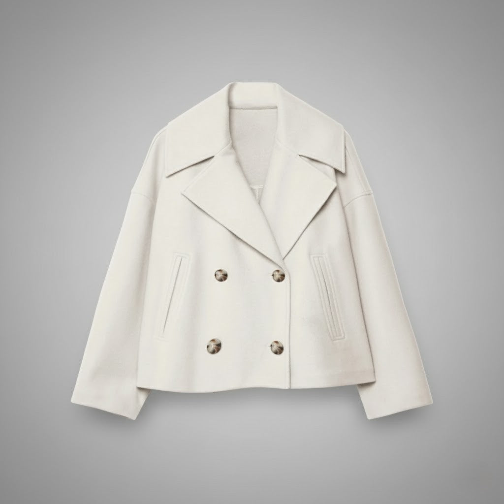 Cropped Double-Breasted Peacoat