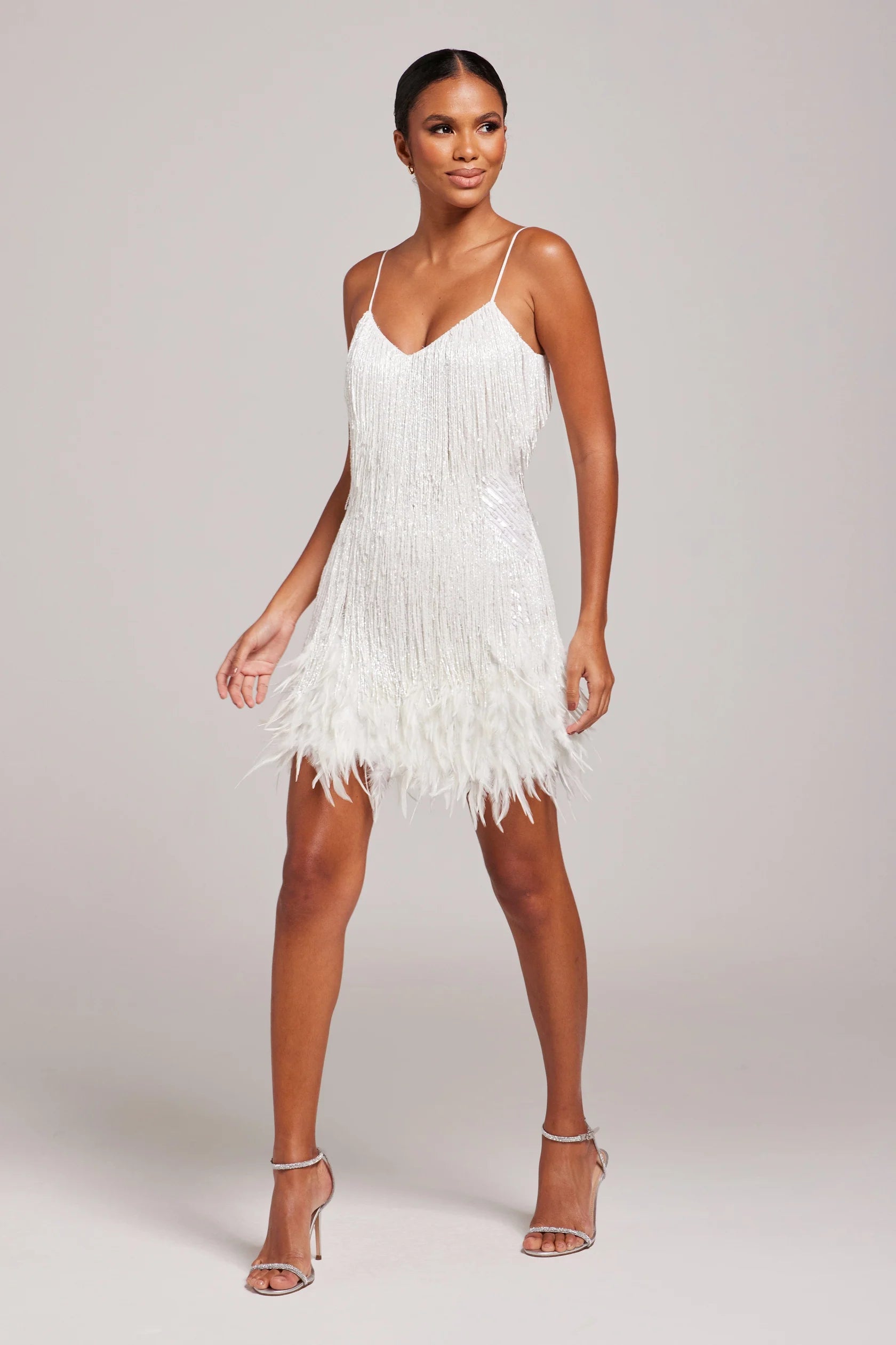 Feather Fringe Cocktail Mini Dress